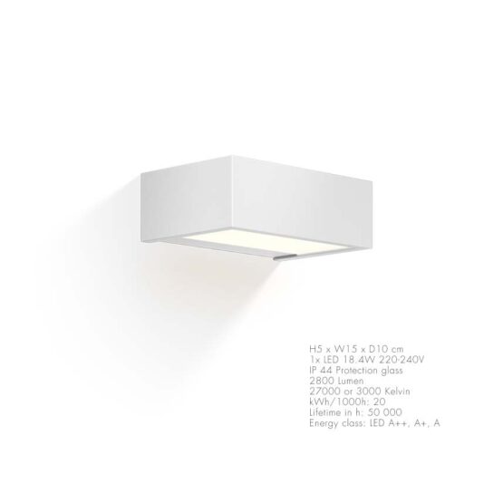 Badezimmer LED Wandleuchte / Spiegelleuchte  in Weiß-Matt 15cm breit