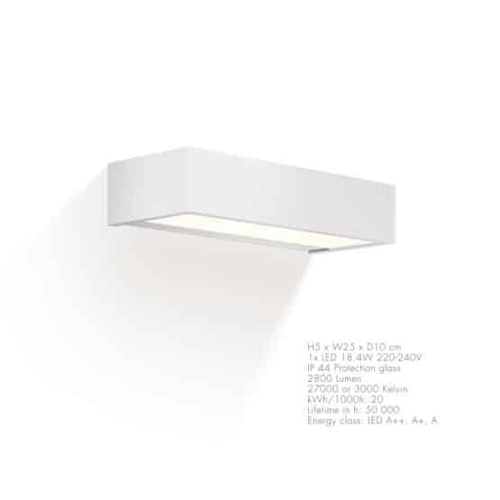 Badezimmer LED Wandleuchte / Spiegelleuchte in Weiß-Matt 25cm breit