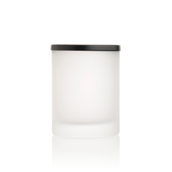 Satinierter Kristallglas Becher mit schwarz-mattem Rand 