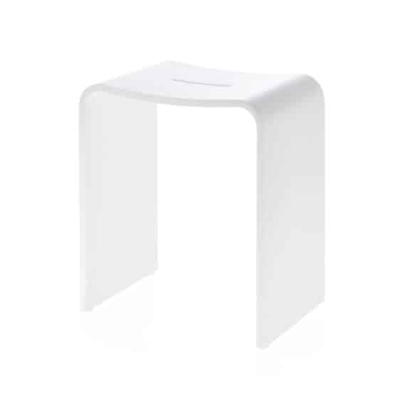 Shower stool white matt