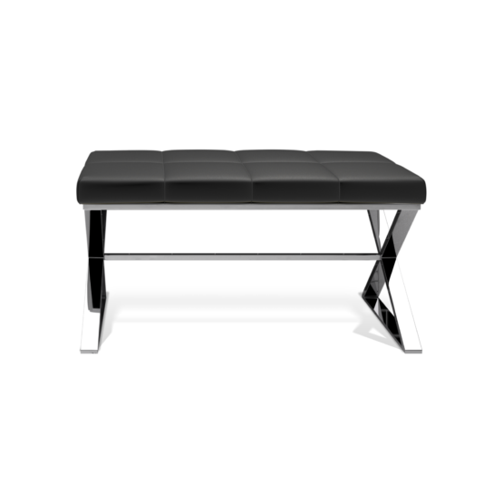 Bench BENCH of Decor Walther in chrome with black leather cover