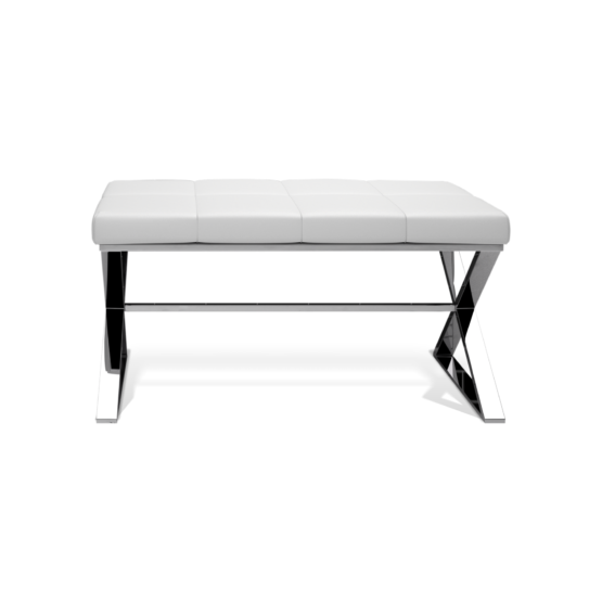 Bench BENCH of Decor Walther in chrome with white leather cover