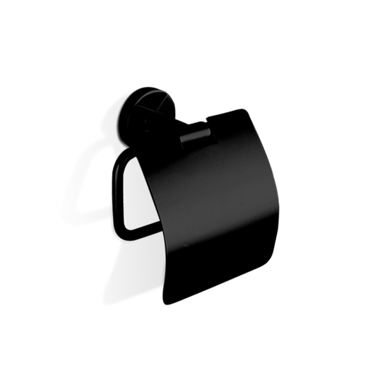 Toilettenpapierhalter aus Messing pulverbeschichtet in Schwarz matt von Decor Walther aus der Serie BASIC