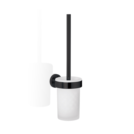 WC Bürstengarnitur aus Messing pulverbeschichtet in Schwarz matt von Decor Walther aus der Serie BASIC