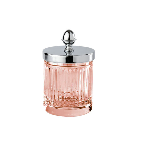 Small Q-tip Jar CRISTAL TAILLE CANNELE LISSE