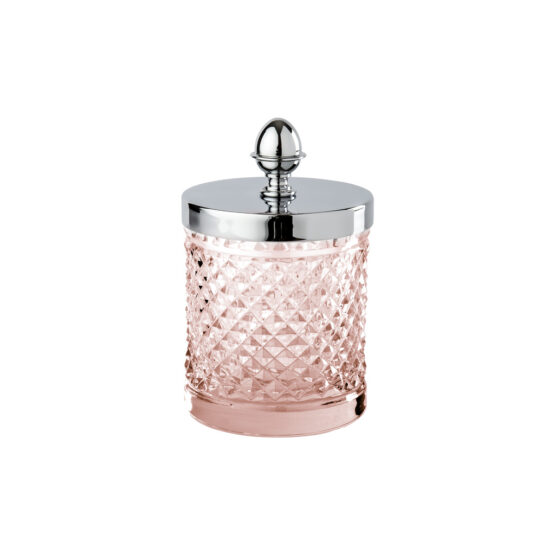 Small Q-tip Jar CRISTAL TAILLE DIAMANT LISSE