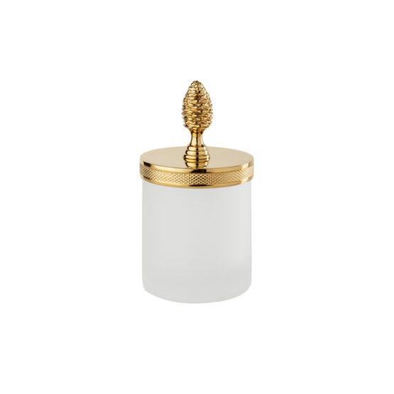 Luxus Glasdose aus Glas und Messing in Gold von Cristal & Bronze aus der Serie Satine Cisele
