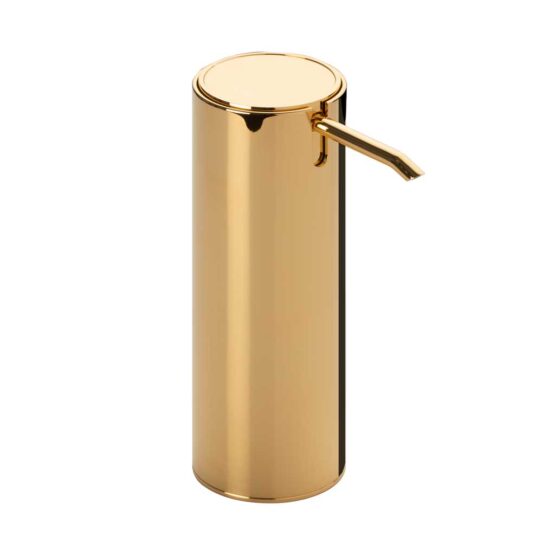 Luxus hand gel dispenser made of Brass in Gold from the FS01 series by Cristal & Bronze