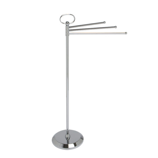 Luxus freestanding towel rack made of Brass in Chrome from the FS01 series by Cristal & Bronze