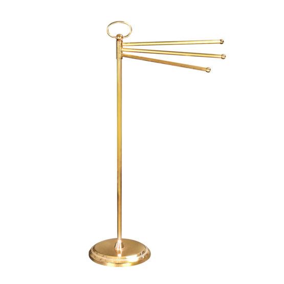 Luxus freestanding towel rack made of Brass in Gold from the FS01 series by Cristal & Bronze