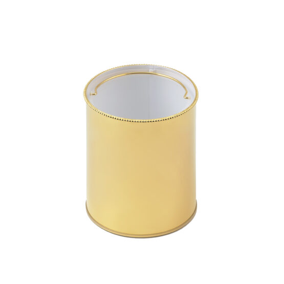 Luxus Mülleimer aus Messing in Gold aus der Serie FS01 von Cristal & Bronze
