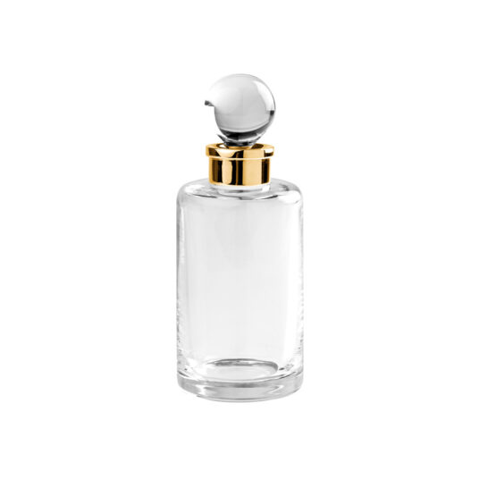 Luxus Parfümflasche aus Kristallglas und Messing in Gold von Cristal & Bronze aus der Serie Cristallin Lisse
