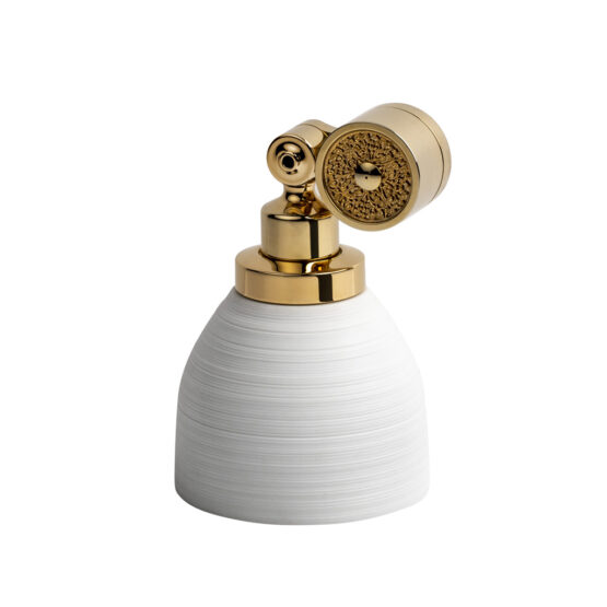 Luxury perfume atomizer made of porcelain and brass in gold by Cristal & Bronze from the Hemisphere series