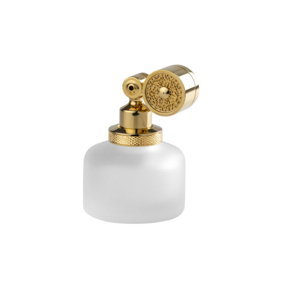 Luxury perfume atomizer made of glass and brass in gold by Cristal & Bronze from the Satine Cisele series