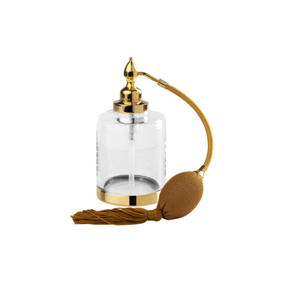 Luxury room spray made of crystal glass and brass in gold by Cristal & Bronze from the Cristallin Lisse series