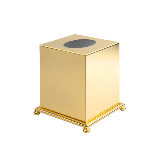 Luxus tissue box made of Brass in Gold from the FS01 series by Cristal & Bronze