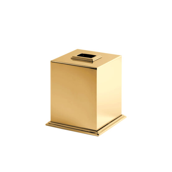 Luxus tissue box made of Brass in Gold from the FS05 series by Cristal & Bronze