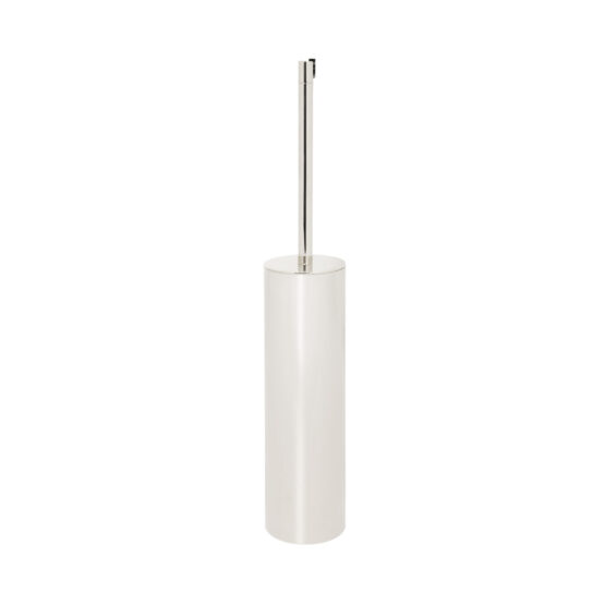 Luxus toilet brush holder made of Brass in Nickel from the FS04 series by Cristal & Bronze