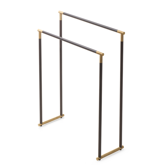 Brass Freestanding Towel Rack in Dark bronze and Gold matt by Decor Walther from the Club series