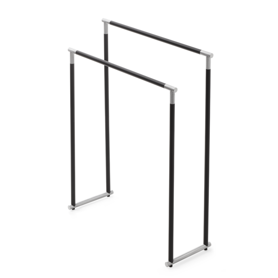 Brass Freestanding Towel Rack in Black matt and Chrome by Decor Walther from the Club series