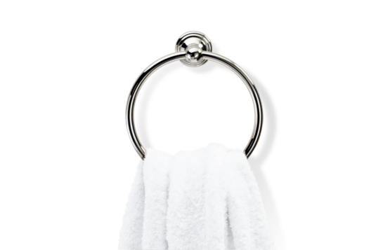 Brass Towel Ring in Nickel polished by Decor Walther from the Classic series