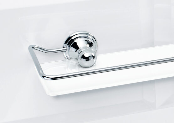 Brass Glass Shelf Holder in Chrome by Decor Walther from the Classic series