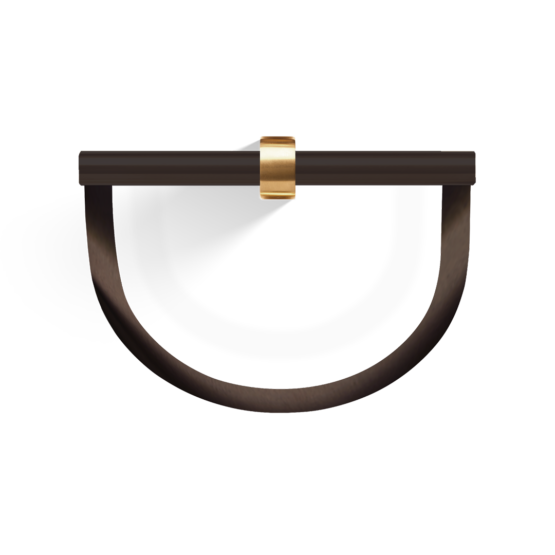 Brass Towel Ring in Dark bronze and Gold matt by Decor Walther from the Century series