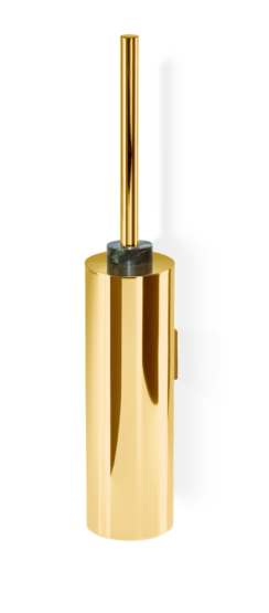 Brass and Marble Toilet Brush Holder in Gold and Green by Decor Walther from the Century series