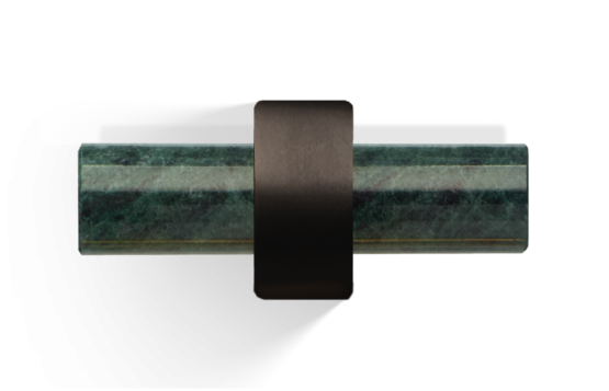 Brass and Marble Double Towel Hook in Dark bronze and Green by Decor Walther from the Century series