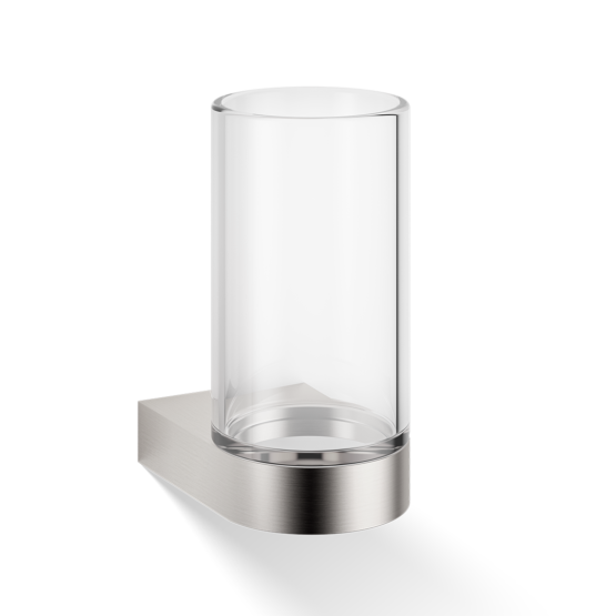 Stainless steel and Crystal glass Wall Mounted Tumbler in Stainless steel matt by Decor Walther from the Century series