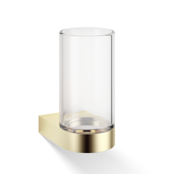 Brass and Crystal glass Wall Mounted Tumbler in Gold matt by Decor Walther from the Century series