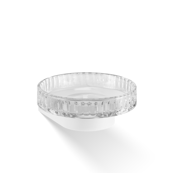 Brass and Crystal glass Wall Mounted Soap Dish in White matt by Decor Walther from the Century series