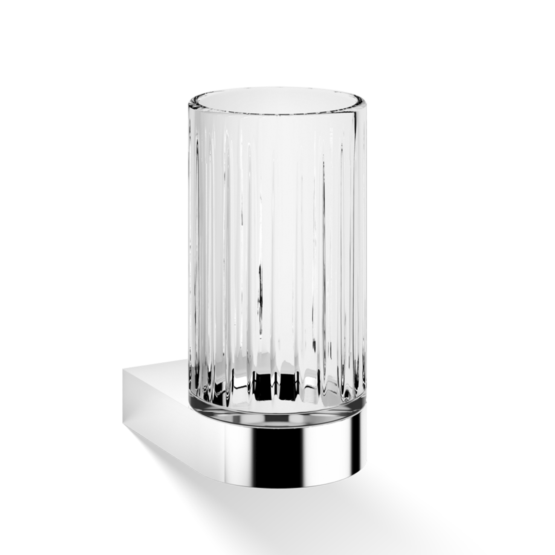 Wandmundglas aus Messing und Kristallglas in Chrom von Decor Walther aus der Serie Century