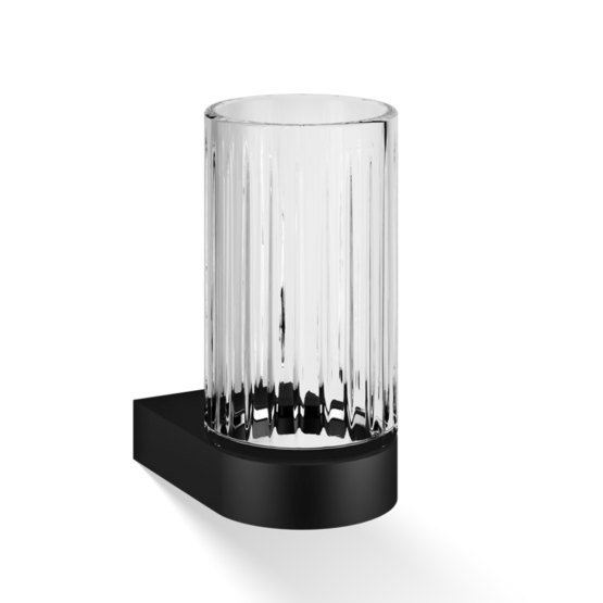 Wandmundglas aus Messing und Kristallglas in Schwarz matt von Decor Walther aus der Serie Century
