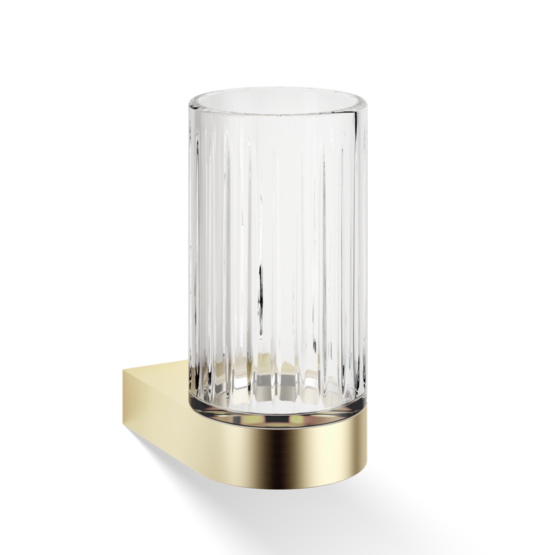 Brass and Crystal glass Wall Mounted Tumbler in Gold matt by Decor Walther from the Century series