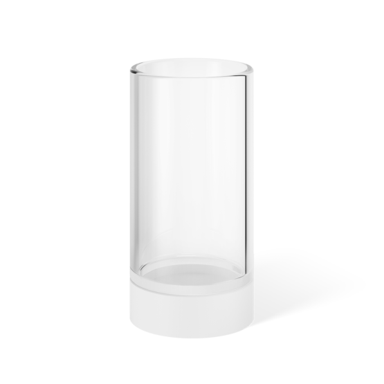 Brass and Crystal glass Tumbler in White matt by Decor Walther from the Century series