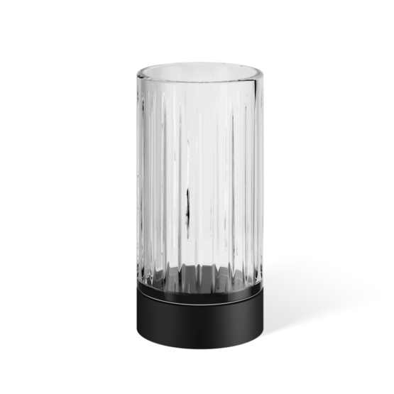 Mundglas aus Messing und Kristallglas in Schwarz matt von Decor Walther aus der Serie Century