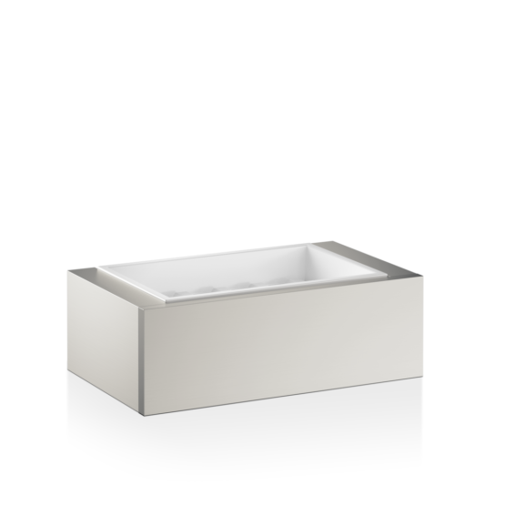 Brass and Porcelain Wall Mounted Soap Dish in Nickel satin by Decor Walther from the Brick series