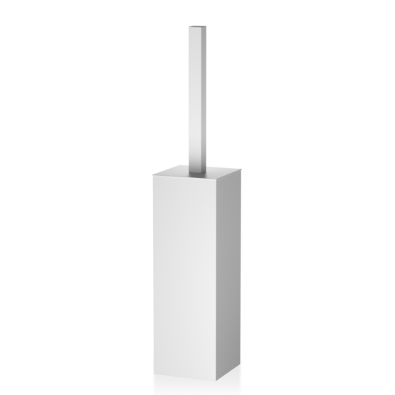Brass Toilet Brush Holder in White matt by Decor Walther from the Cube series
