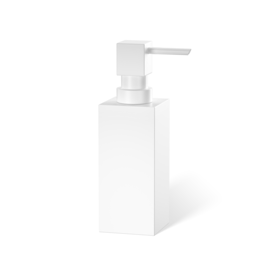 Brass Soap Dispenser in White matt by Decor Walther from the Cube series