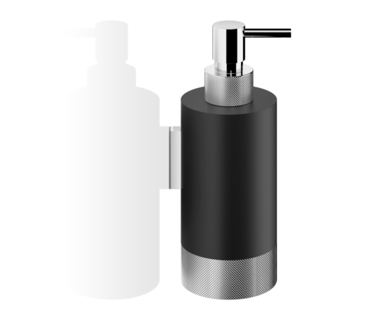 Brass Wall Mounted Soap Dispenser in Black matt and Chrome by Decor Walther from the Club series