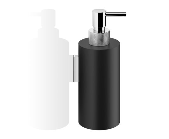 Brass Wall Mounted Soap Dispenser in Black matt and Chrome by Decor Walther from the Club series