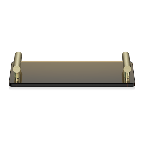 Tablett aus Messing und Parsolglas in Gold matt und Schwarz von Decor Walther aus der Serie Club