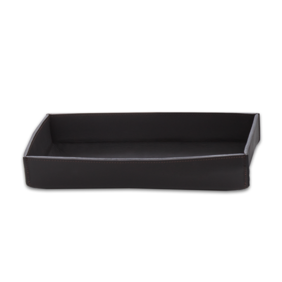 Vanity Tray made of Real leather in Black-brown by Decor Walther